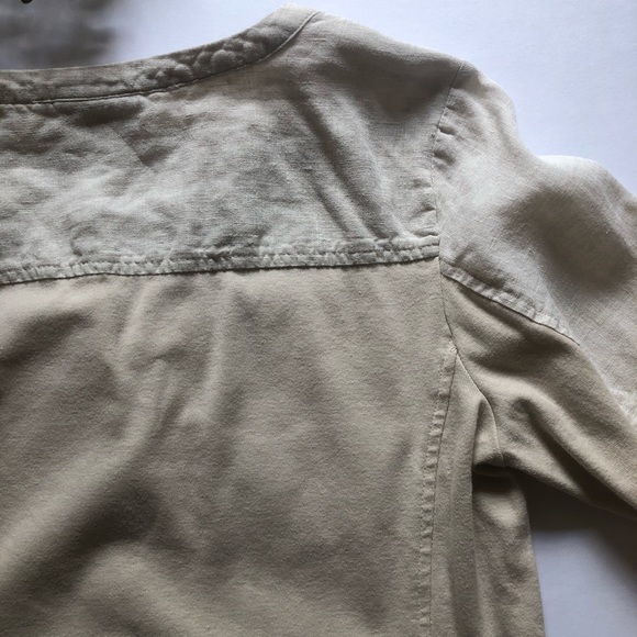 JM Collection | Beige Button-up Linen Top - Picture 7 of 11